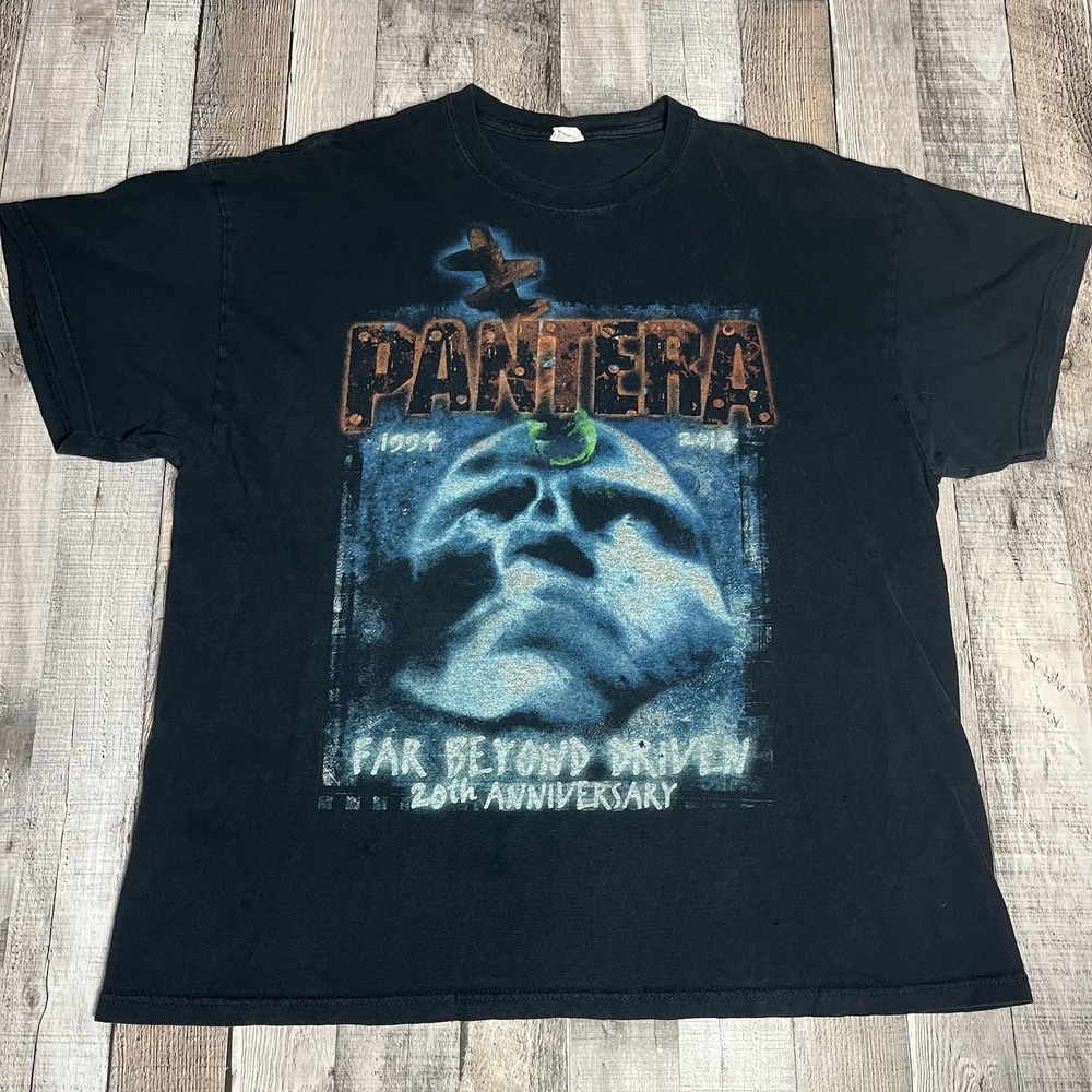Pantera Shirt XL Black 2014 Rock Band Tee Music Merchandise 20th Anniversary‎